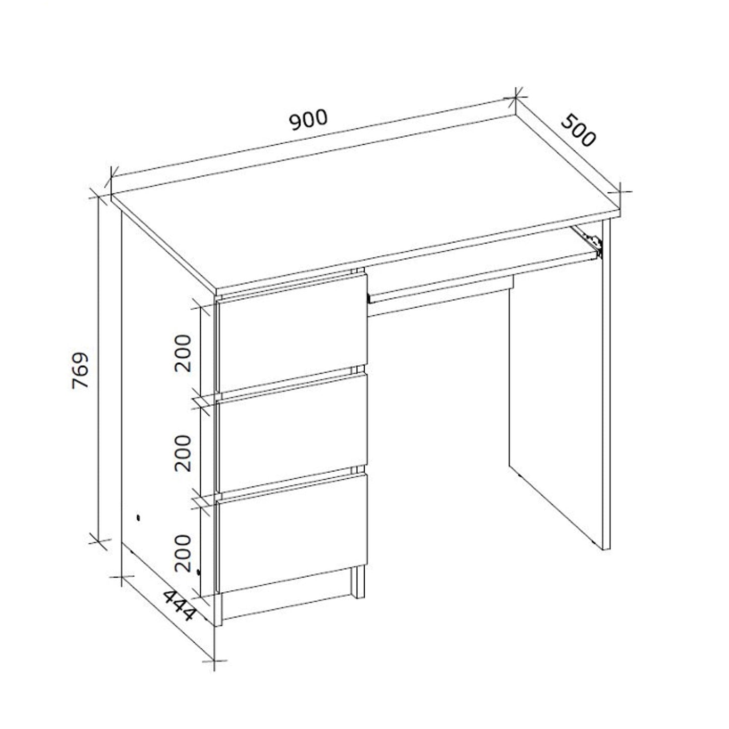 Computer desk Shefa Line Cina Sonoma oak-White