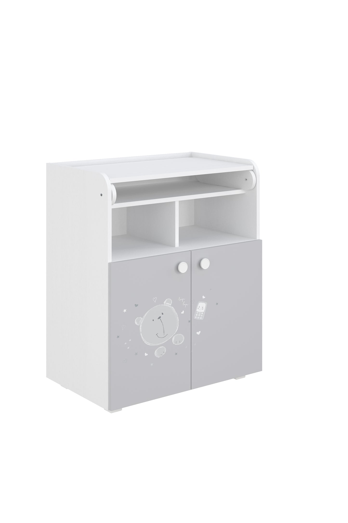 Shefa Kids Changing Unit 700 French Collection, Teddy, white-grey