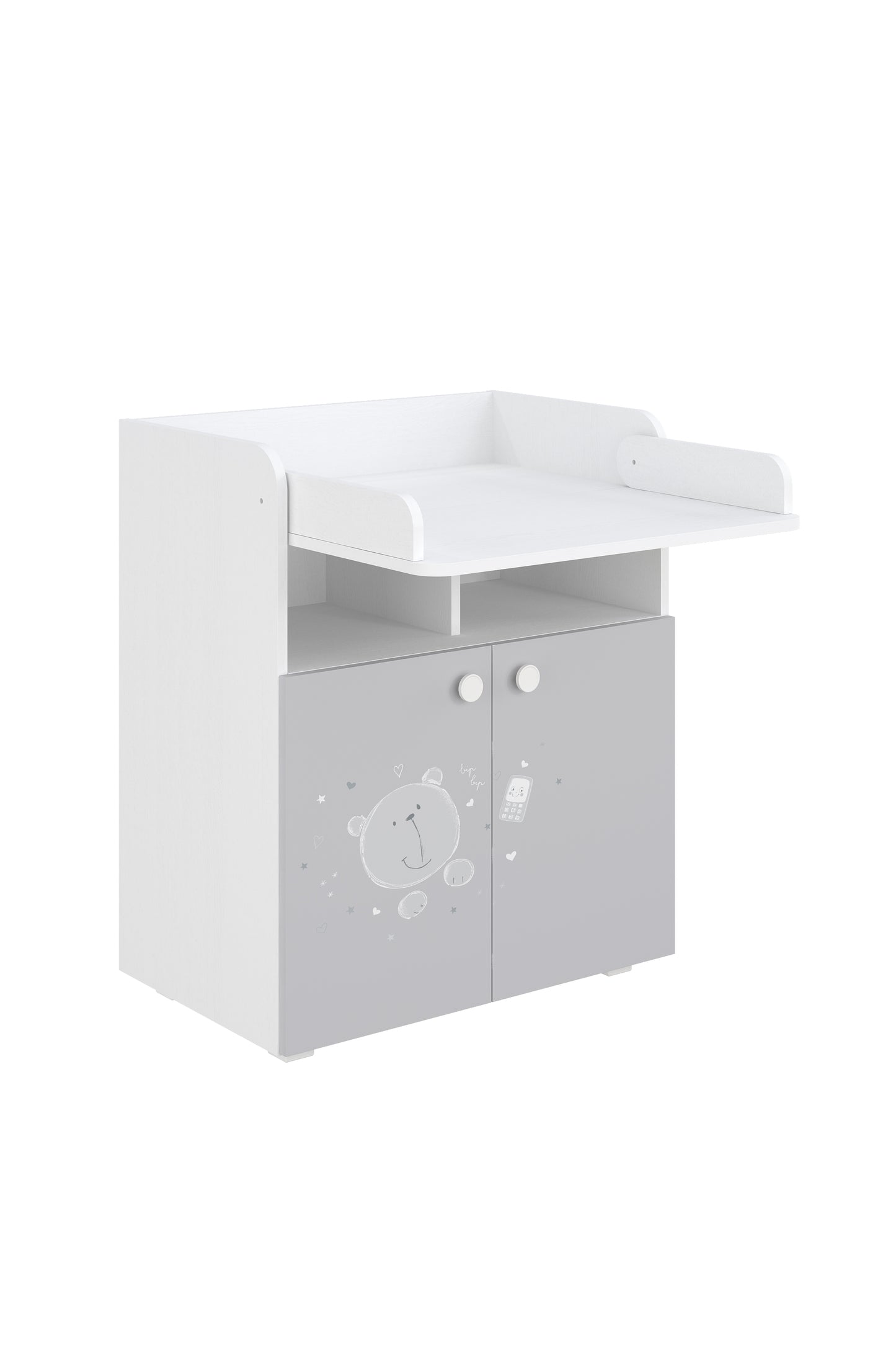 Shefa Kids Changing Unit 700 French Collection, Teddy, white-grey