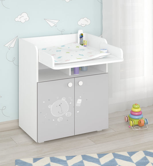 Shefa Kids Changing Unit 700 French Collection, Teddy, white-grey
