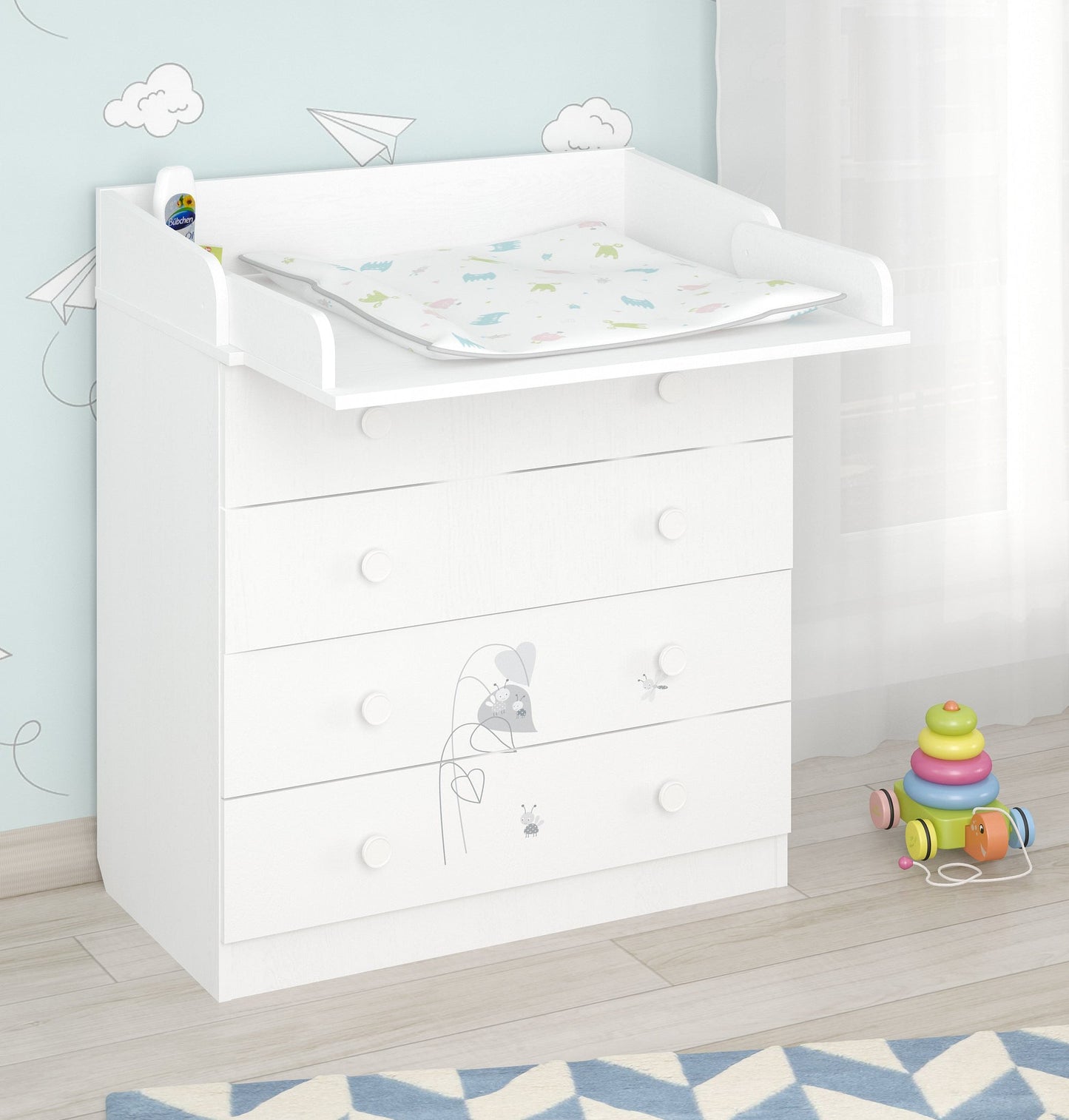 Shefa Kids Changing Dresser 800 French Collection, Amis, white