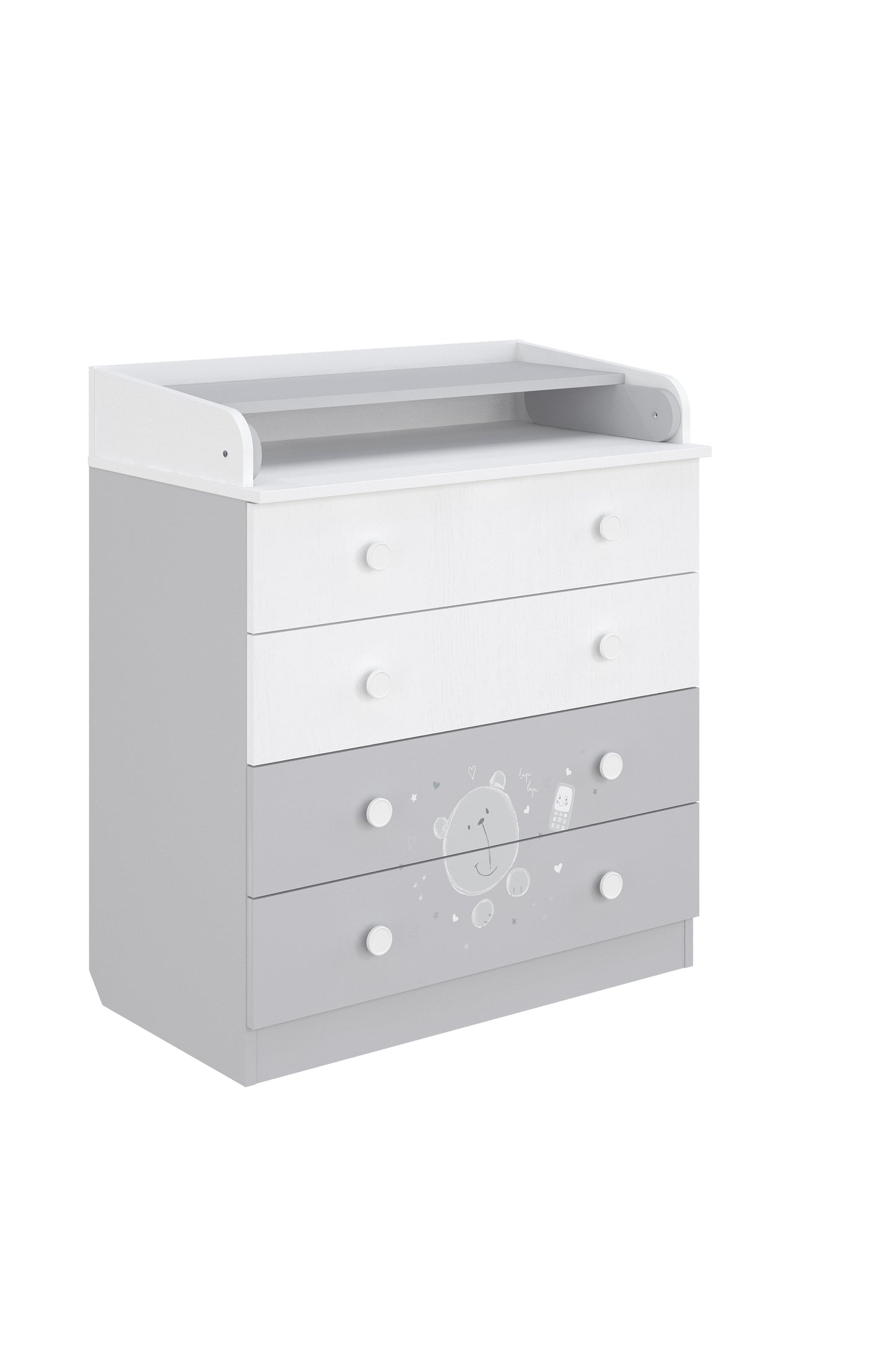 Shefa Kids Changing Dresser 800 French Collection, Teddy, white-grey