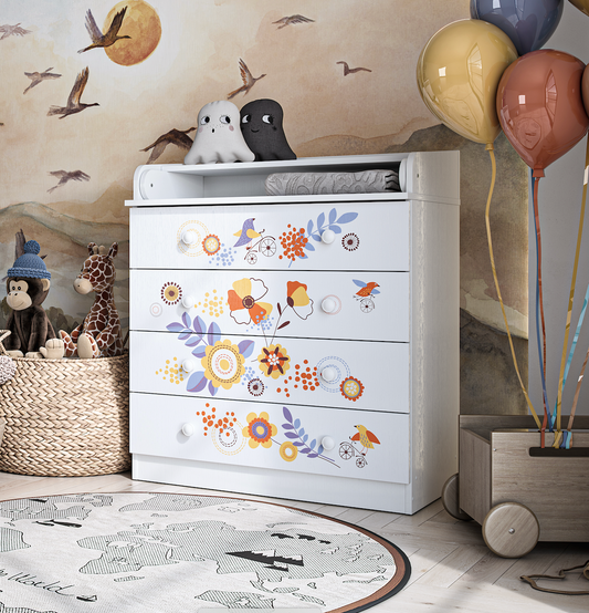 Shefa Kids Changing dresser Design line 800, Bike tour, white