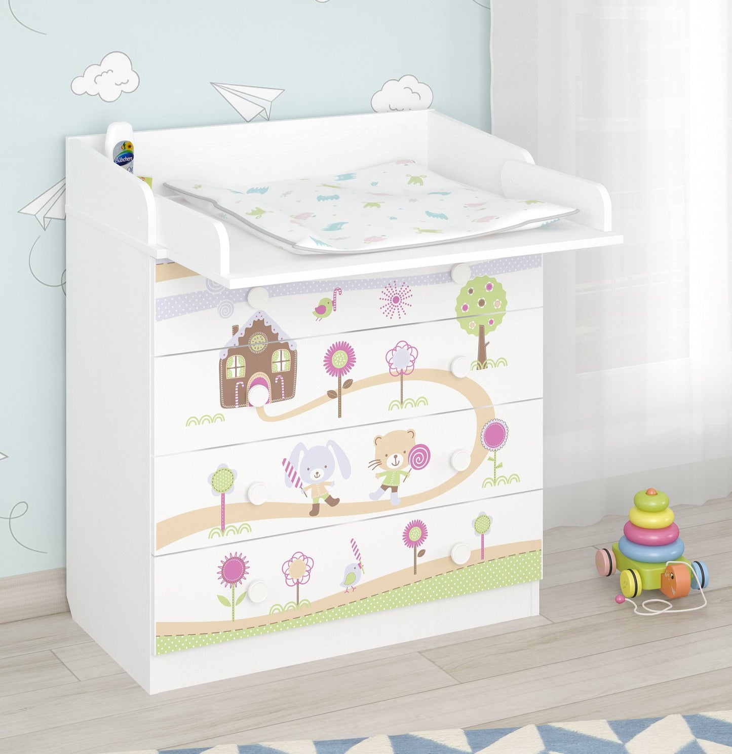 Shefa Kids Changing dresser Design line 800, Gingerbread house, white