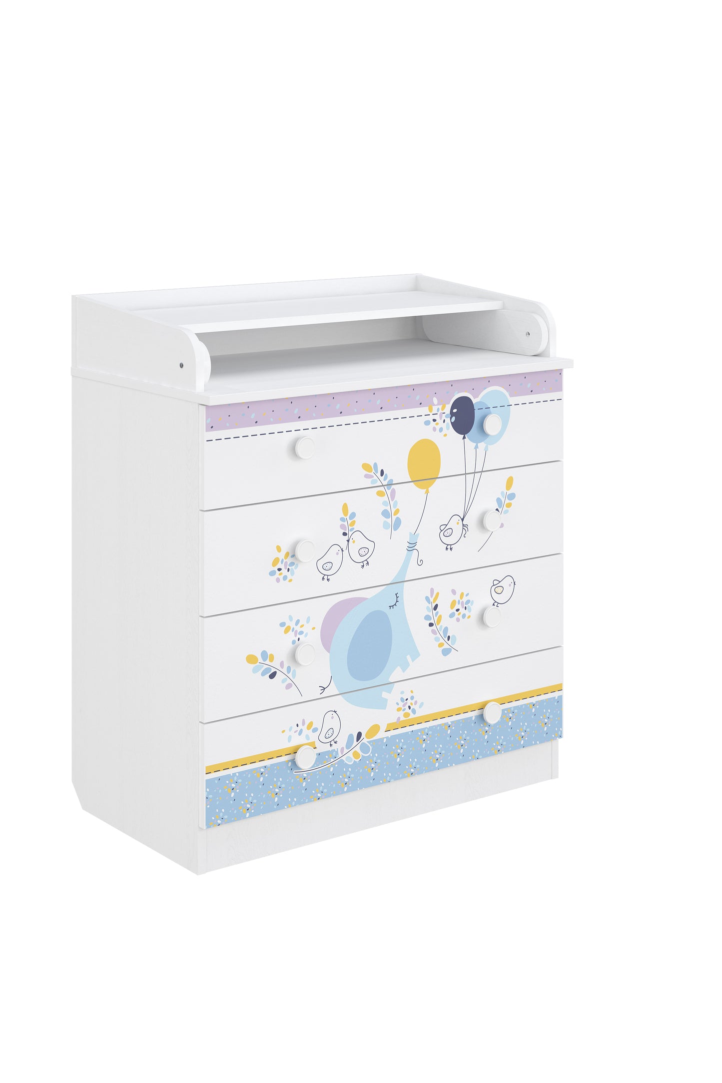 Shefa Kids Changing dresser Design line 800, Elephant with balloon, white