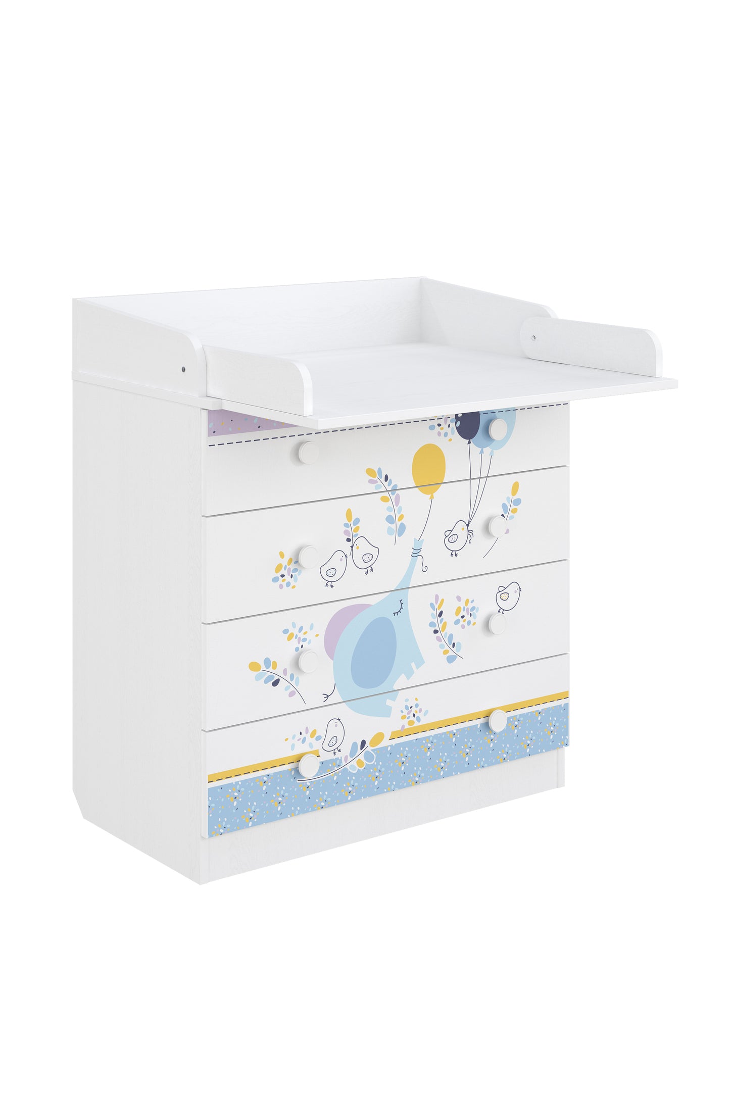 Shefa Kids Changing dresser Design line 800, Elephant with balloon, white