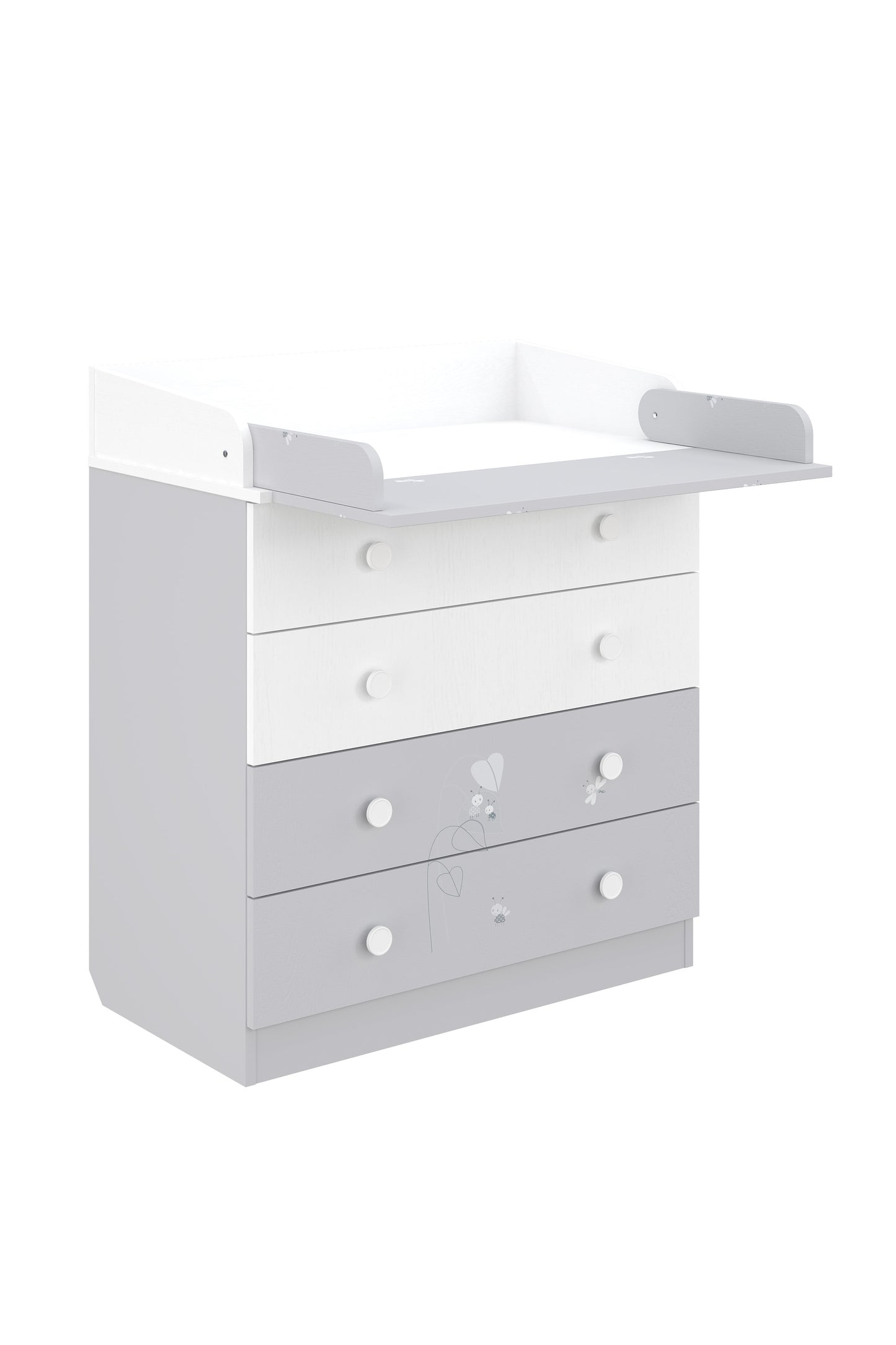 Shefa Kids Changing Dresser 800 French Collection, Amis, white-grey
