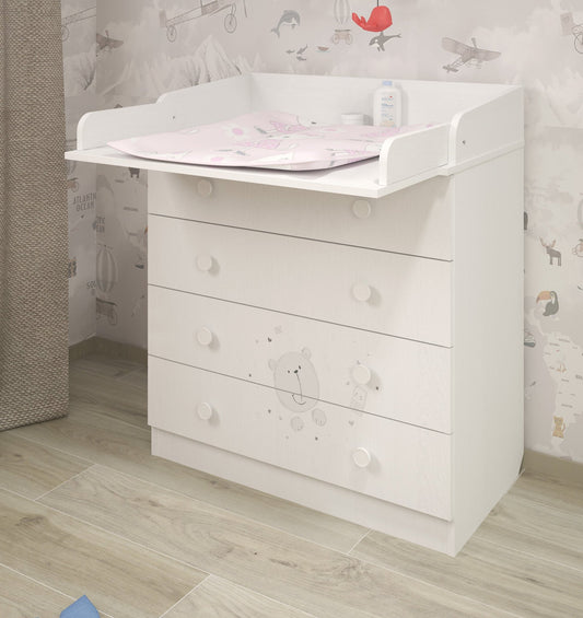 Shefa Kids Changing Dresser 800 French Collection, Teddy, white