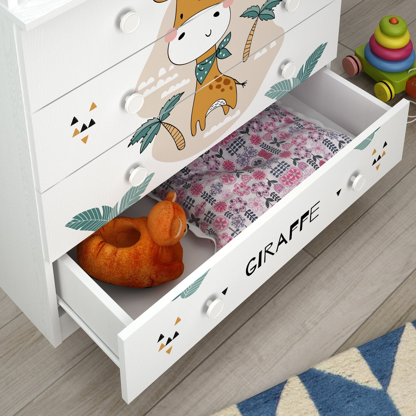 Shefa Kids Changing dresser Design line 800, Giraffe, white