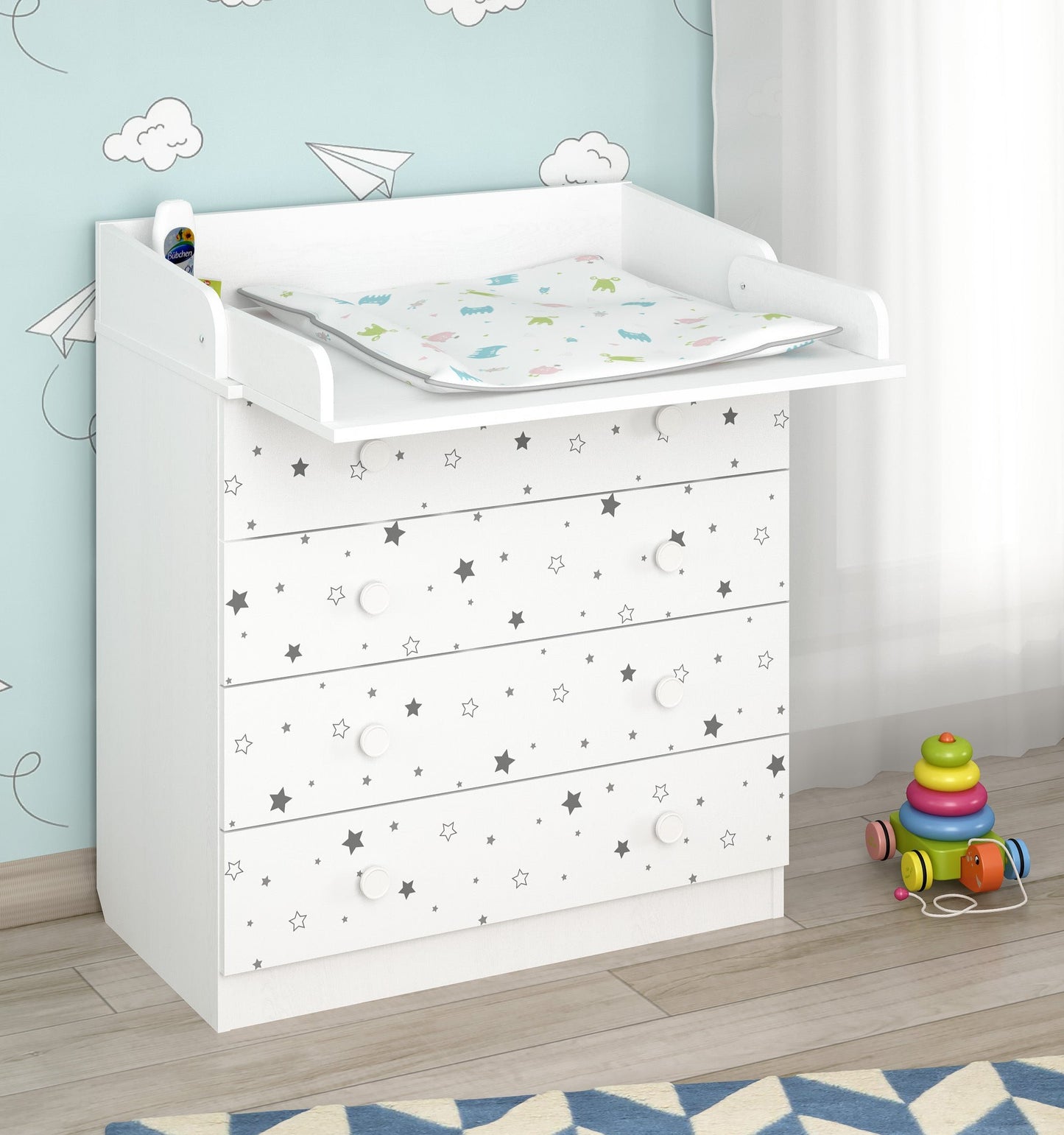 Shefa Kids Changing dresser Design line 800, Starlight, white