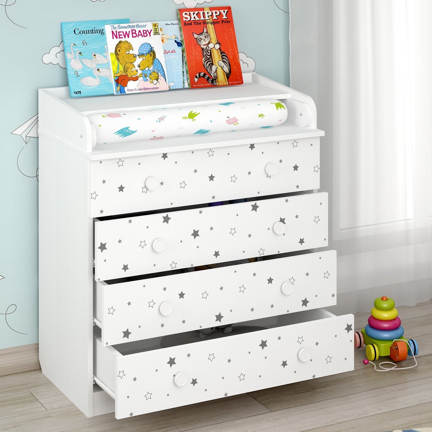 Shefa Kids Changing dresser Design line 800, Starlight, white