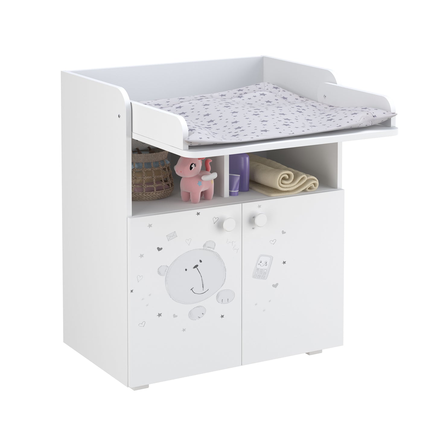 Shefa Kids Changing Unit 700 French Collection, Teddy, white