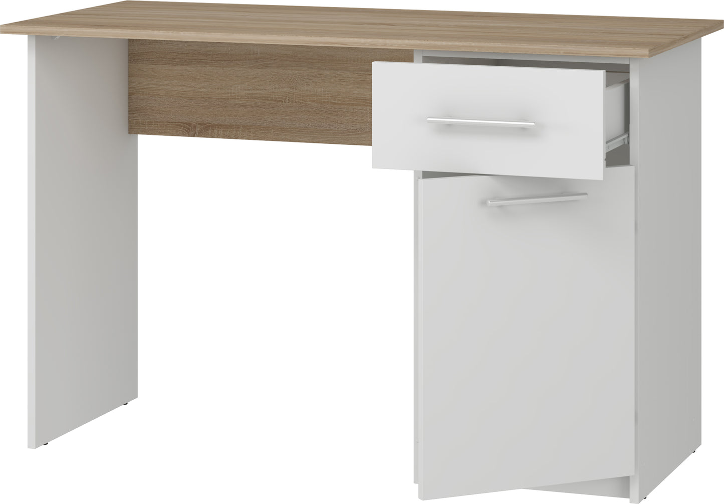 Shefa Line MIX Computer desk 120x55 cm, Workstation with Storage Cabinet, Sonoma oak-white