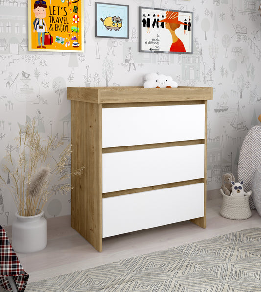 Shefa Kids Changing unit Basic line 880, Cremona Oak-white