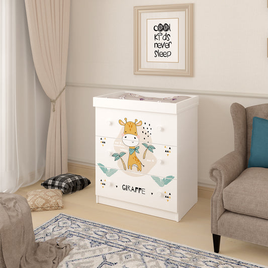 Shefa Kids Changing Dresser Design line 888 white, Giraffe