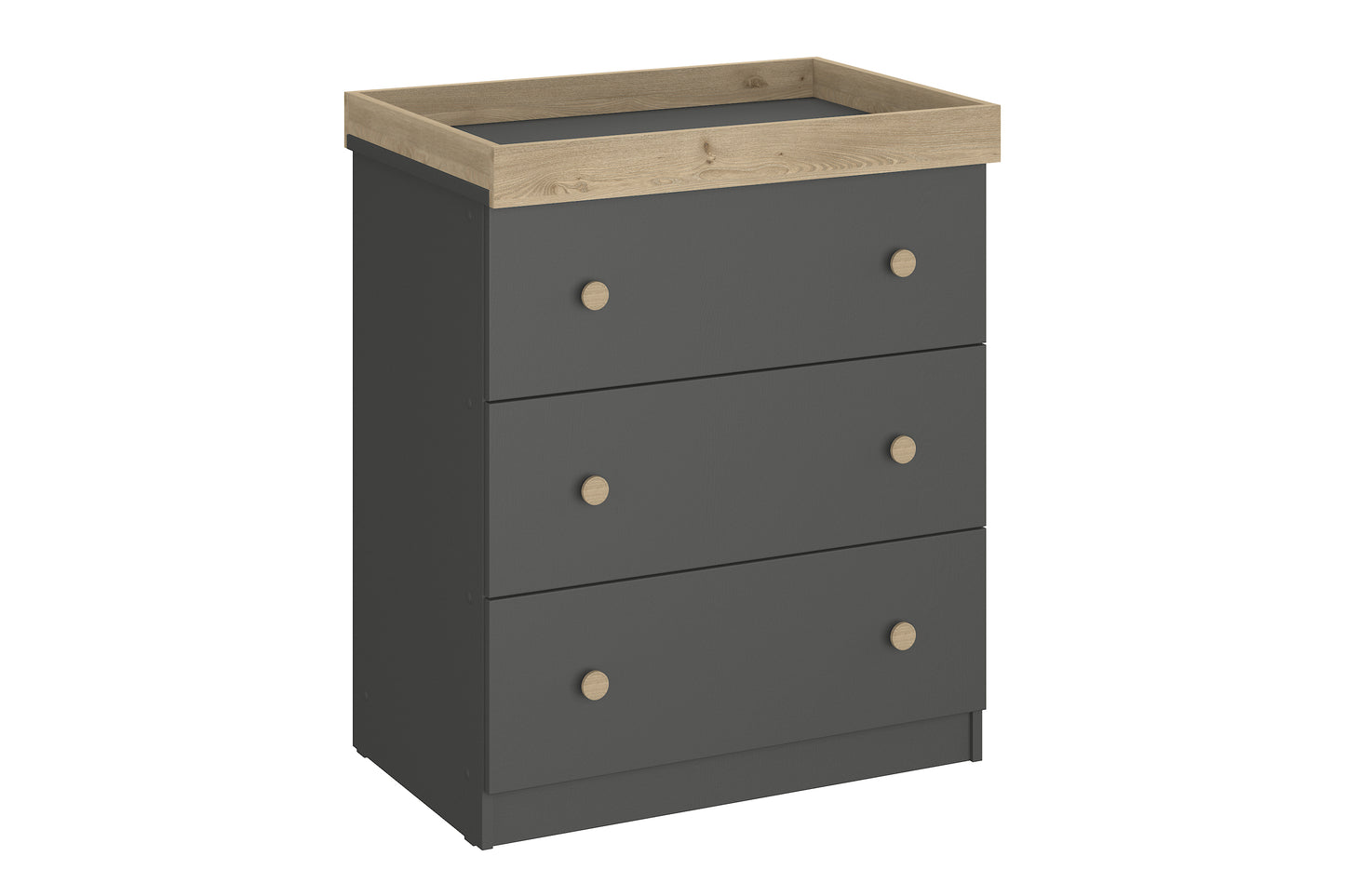 Shefa Kids Changing Dresser Design line 888 Graphite - Cremona Oak