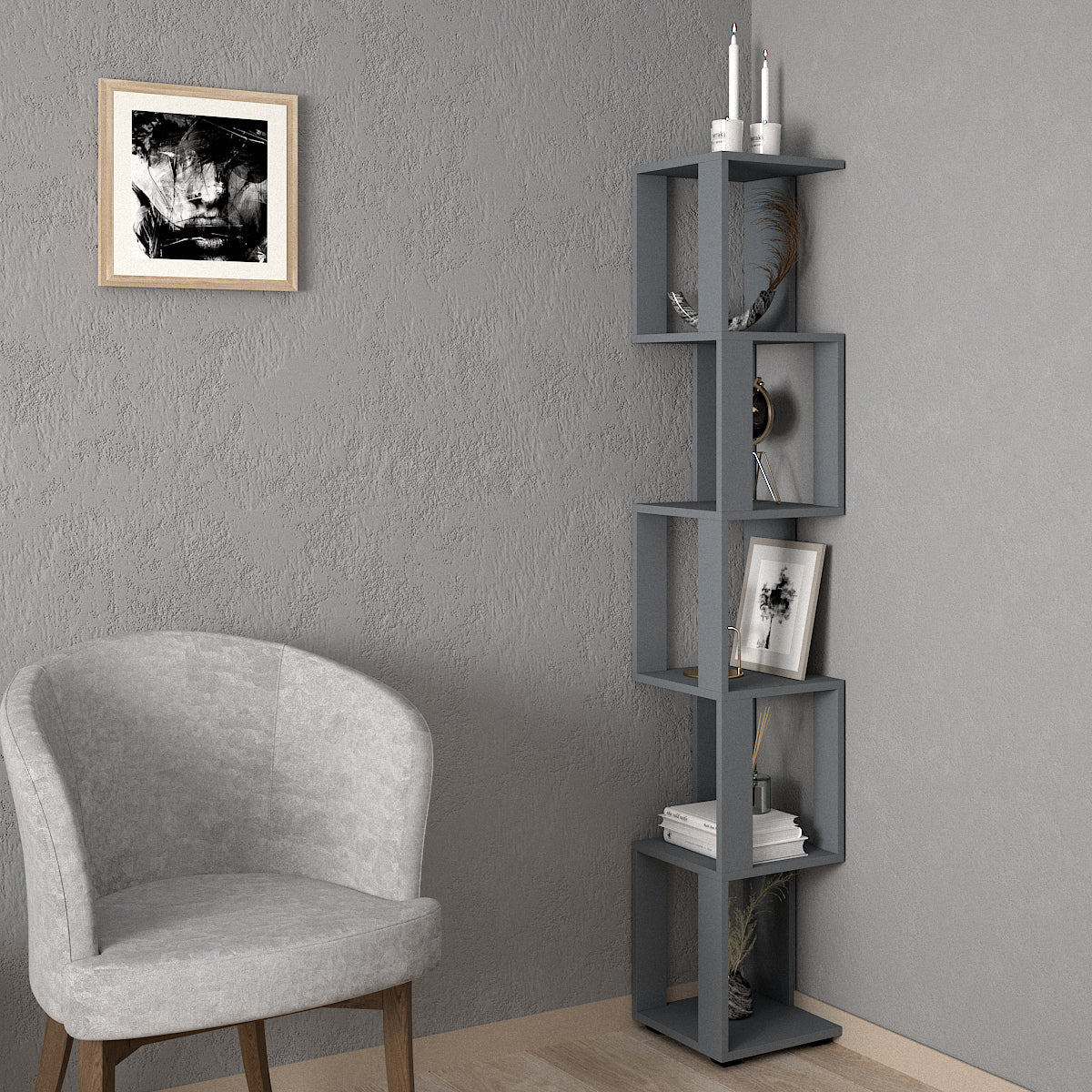 Shelving unit Shefa Line Element-5 Graphite