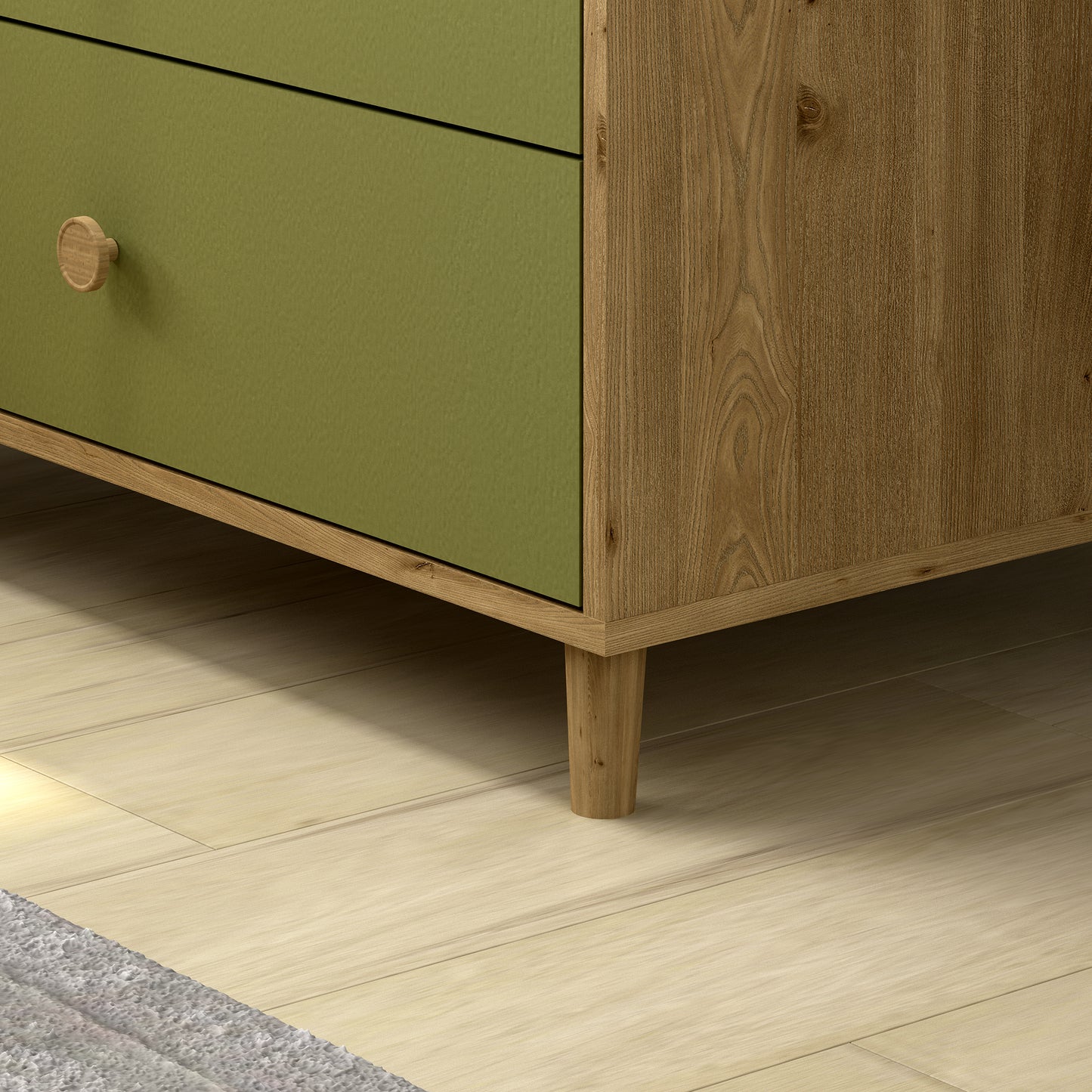 Shefa Kids Changing dresser 890 Oak - Pistachio Green