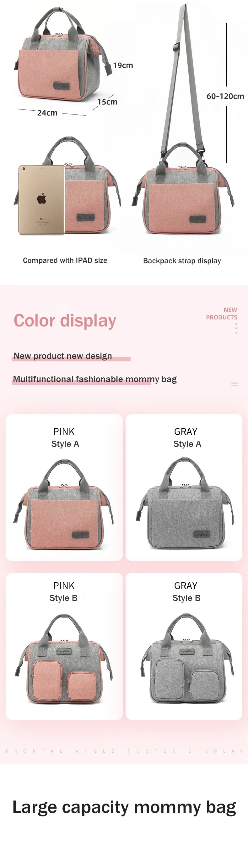 Shefa kids Travel Bag Stroller Organizer - Baby Nappy Changing Bag For Moms