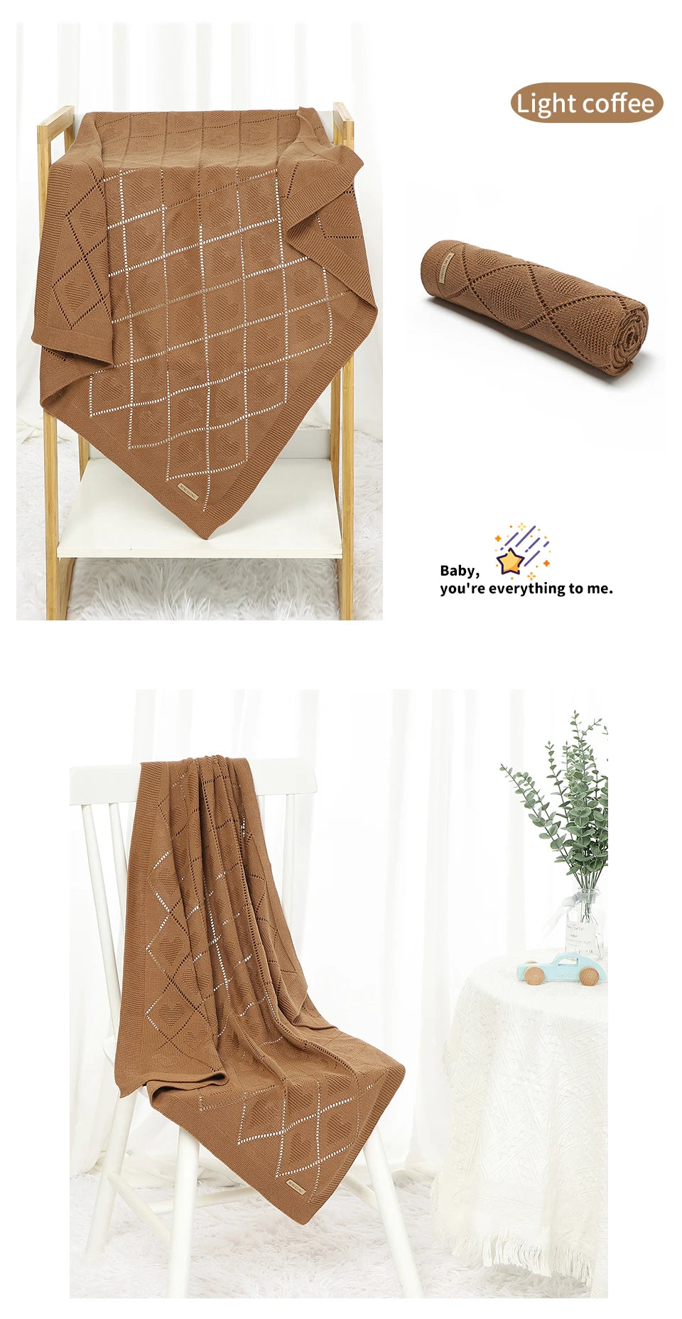 Shefa Kids Baby Blankets Quilts 90*70cm Super Soft Cotton