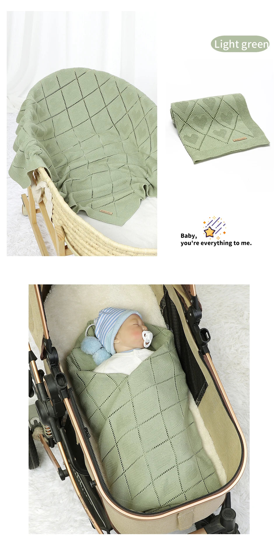Shefa Kids Baby Blankets Quilts 90*70cm Super Soft Cotton