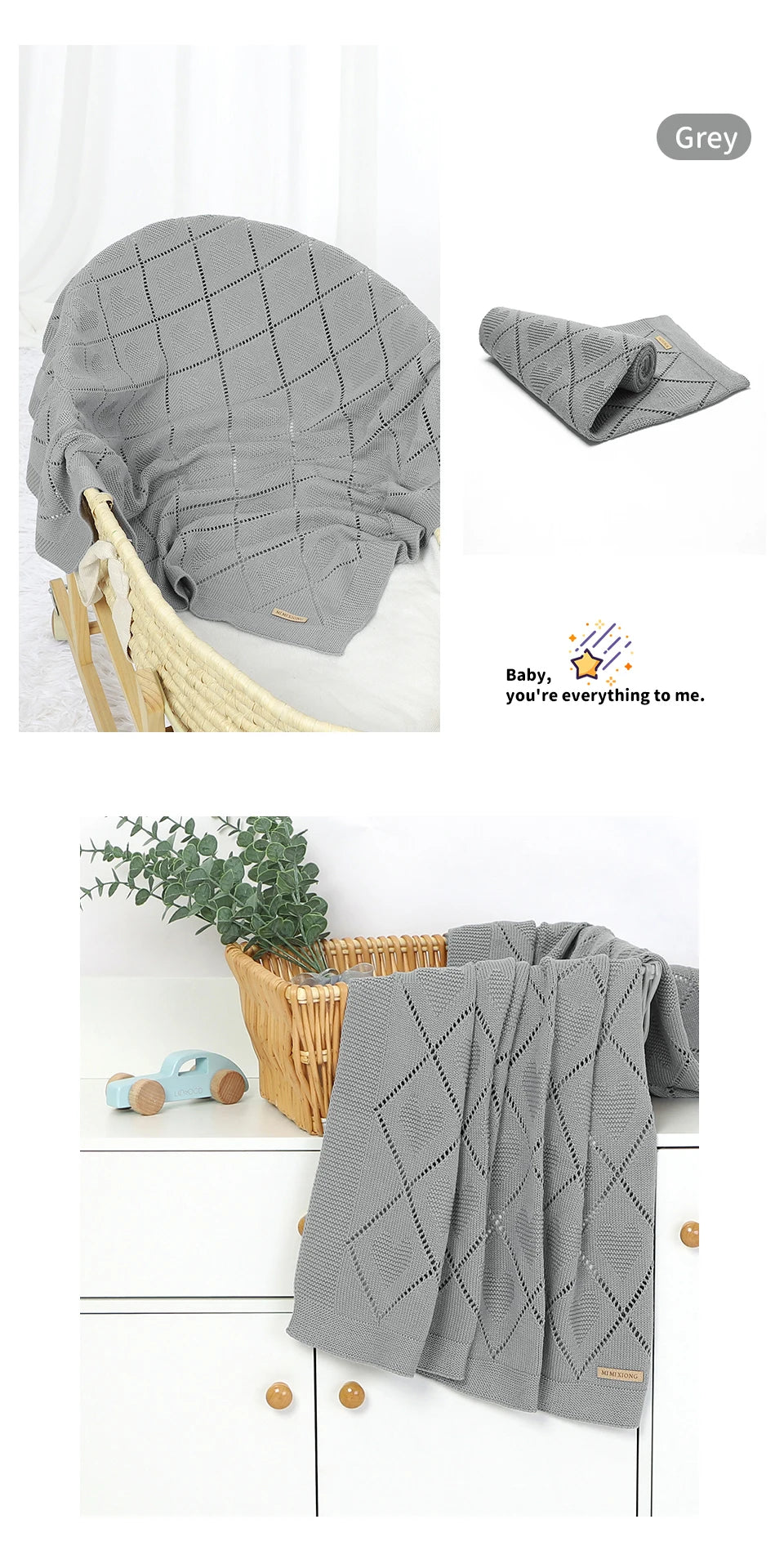 Shefa Kids Baby Blankets Quilts 90*70cm Super Soft Cotton