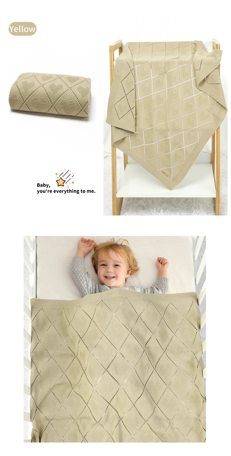Shefa Kids Baby Blankets Quilts 90*70cm Super Soft Cotton