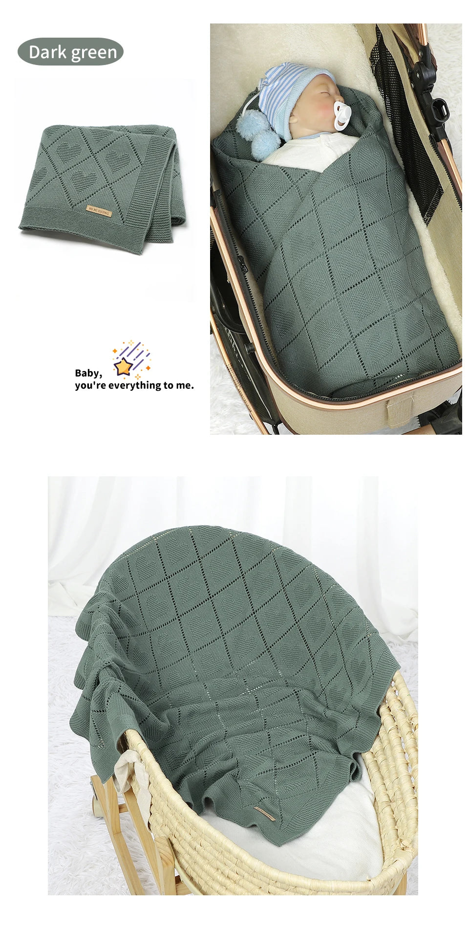 Shefa Kids Baby Blankets Quilts 90*70cm Super Soft Cotton
