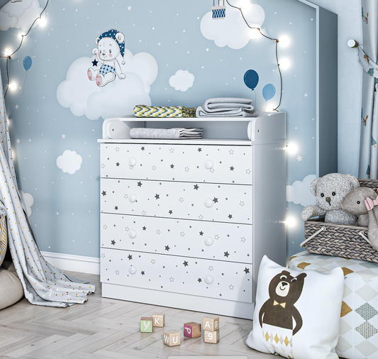 Shefa Kids Changing dresser Design line 800, Starlight, white