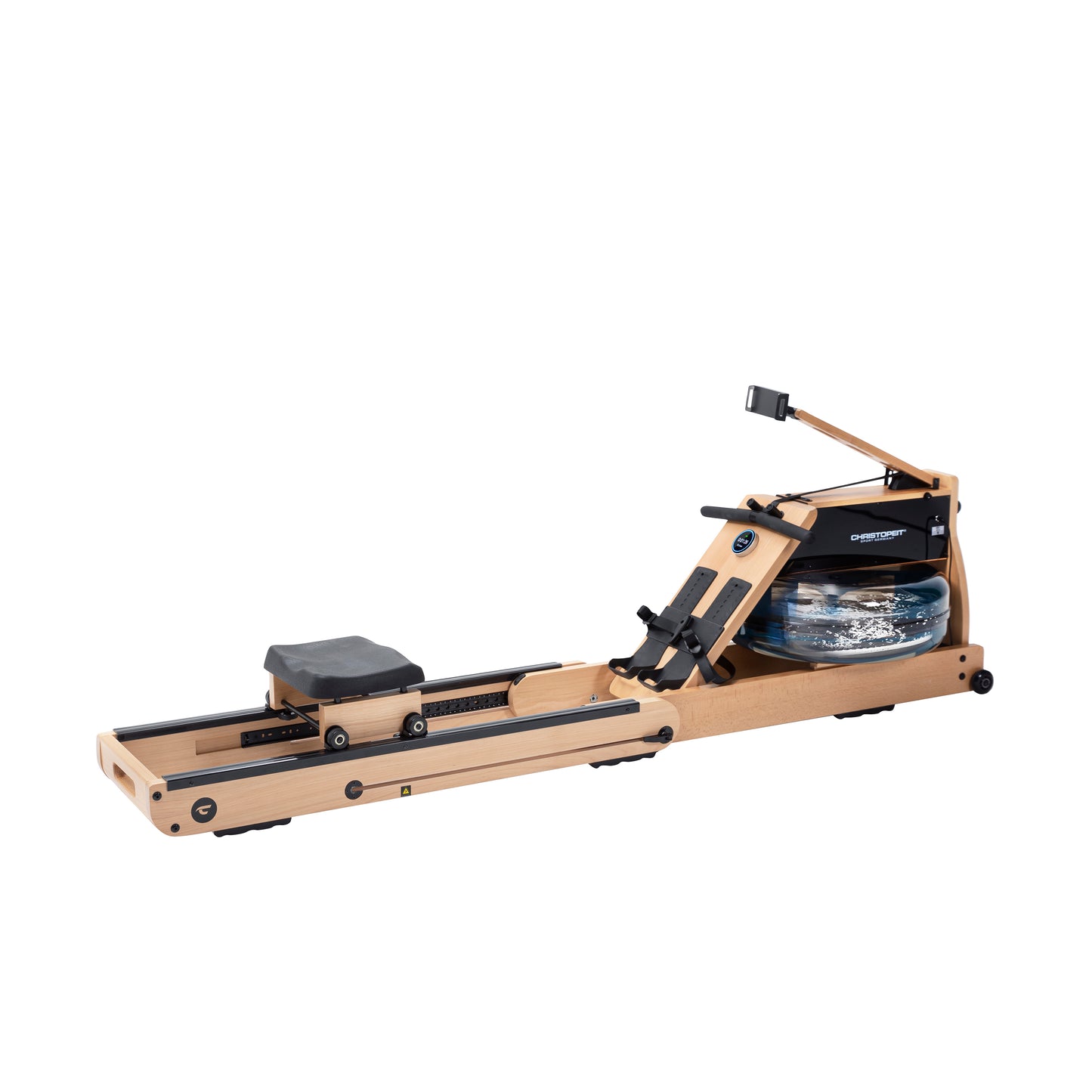 Wooden water rower WP 5000 with Kinomap, incl. Heart rate receiver