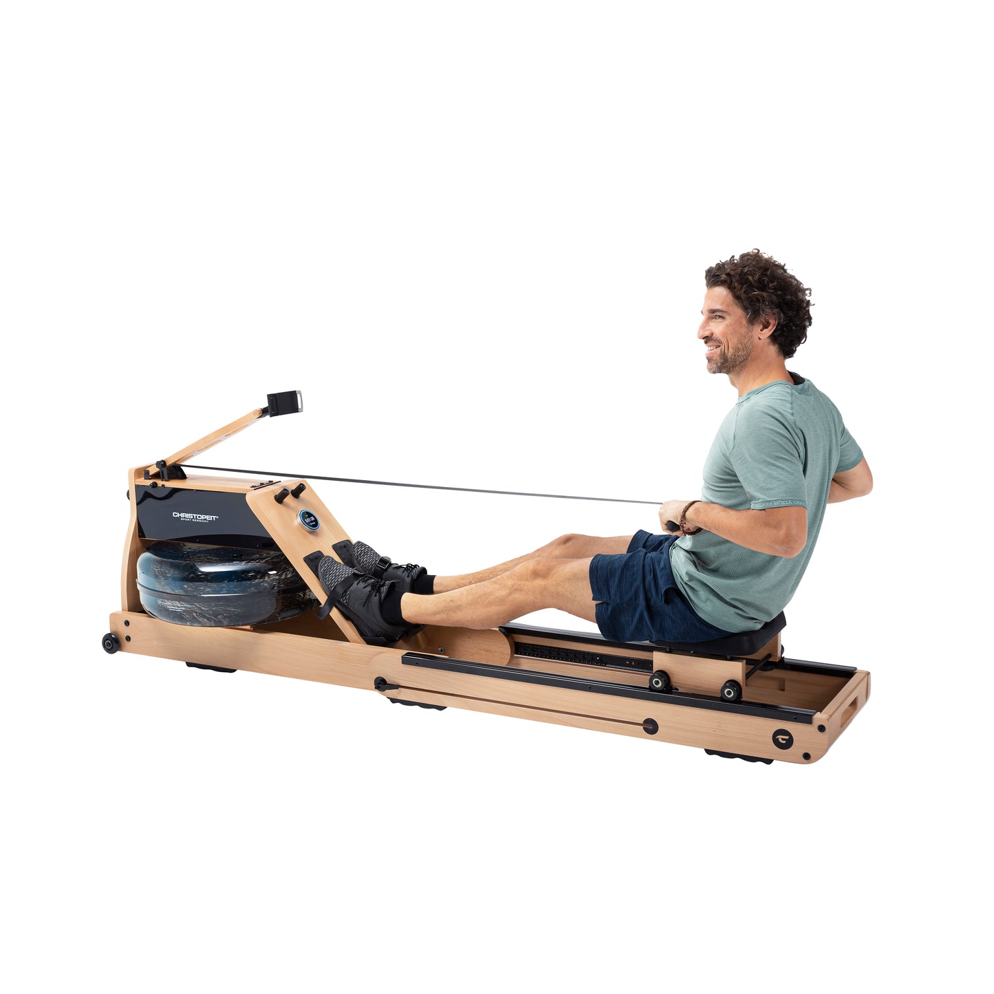 Wooden water rower WP 5000 with Kinomap, incl. Heart rate receiver