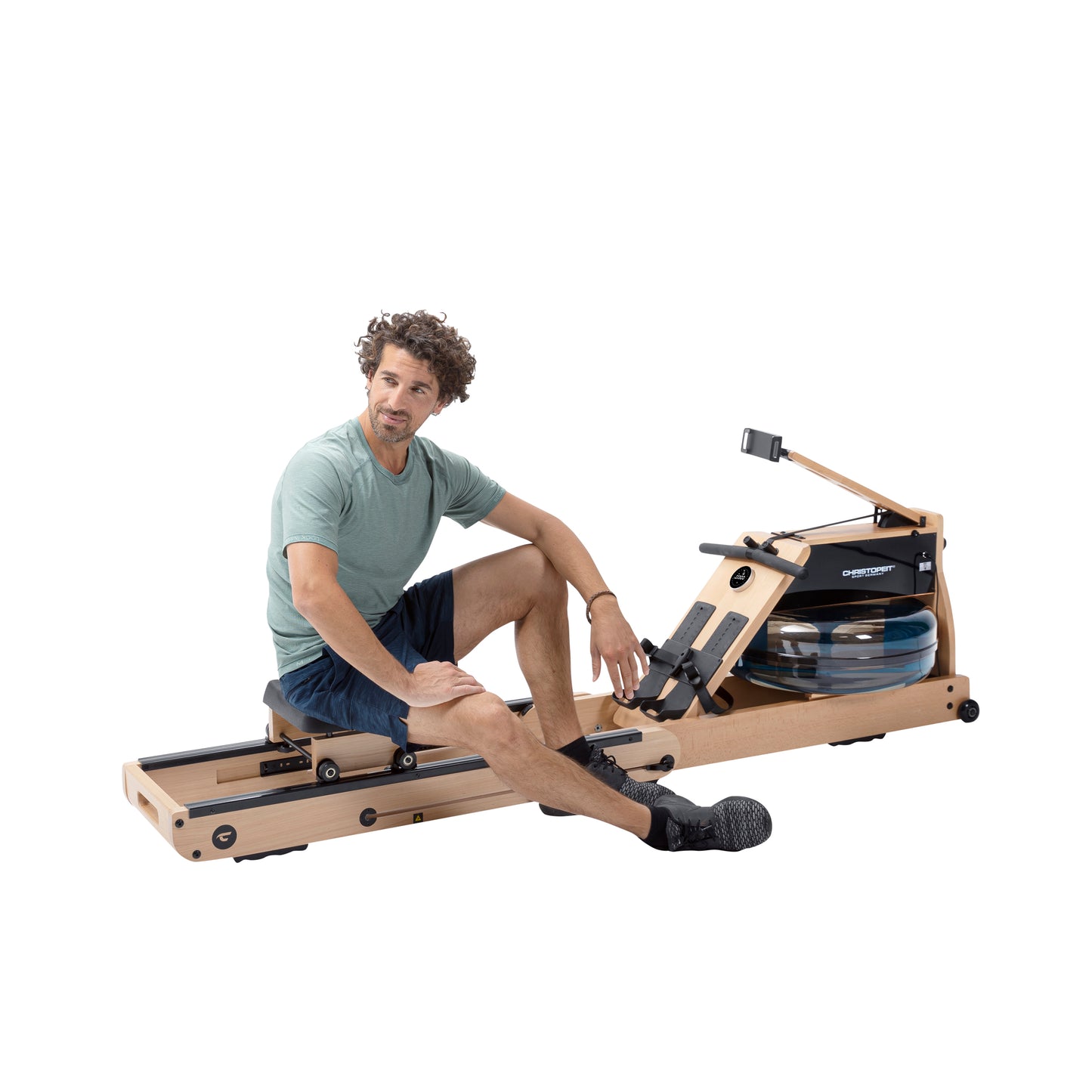 Wooden water rower WP 5000 with Kinomap, incl. Heart rate receiver