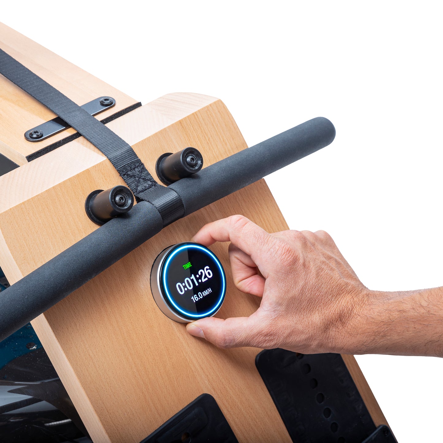 Wooden water rower WP 5000 with Kinomap, incl. Heart rate receiver