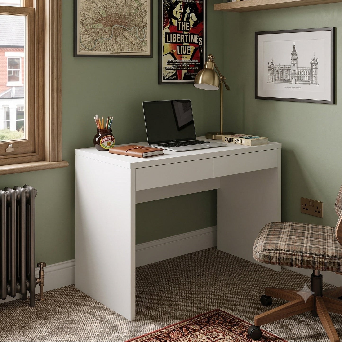 Computer desk Shefa Line Vikko White, 100x59 cm