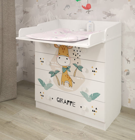 Shefa Kids Changing dresser Design line 800, Giraffe, white