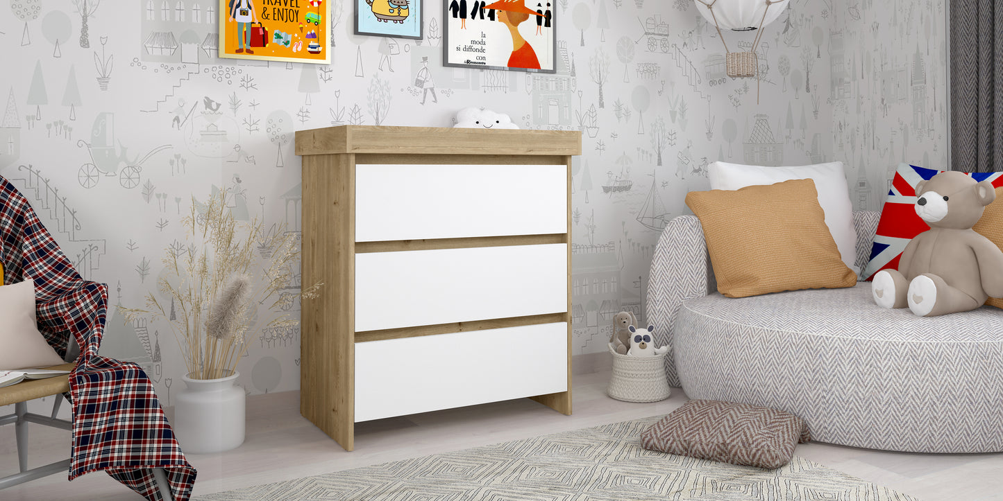 Shefa Kids Changing unit Basic line 880, Cremona Oak-white