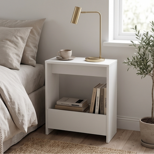 Slim Side Table Shefa Line Focus 55 White