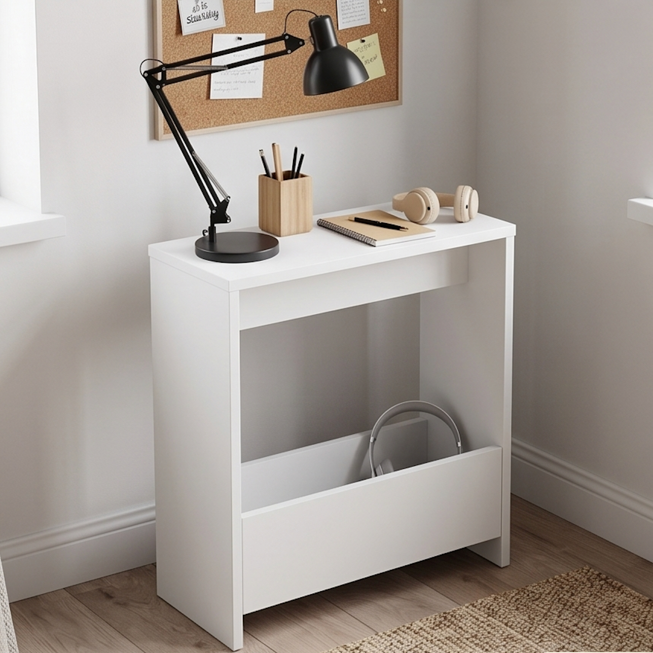 Slim Side Table Shefa Line Focus 55 White