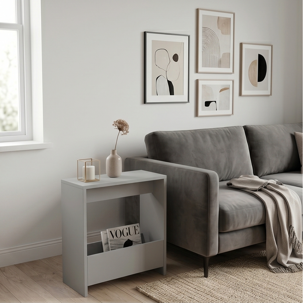 Slim Side Table Shefa Line Focus 55 Grey