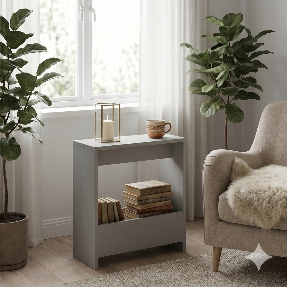 Slim Side Table Shefa Line Focus 55 Grey