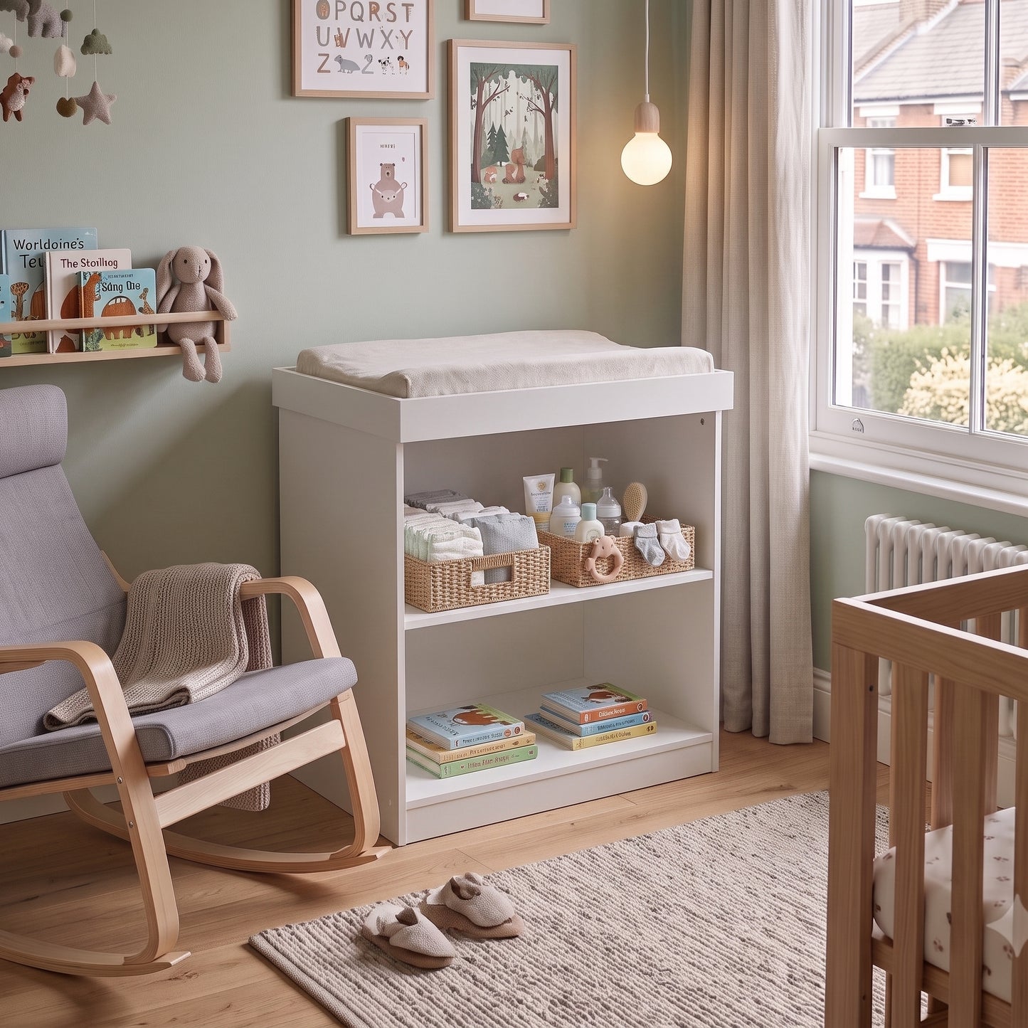 Shefa Kids Changing Table 810 White | Removable Top, Space-Saving