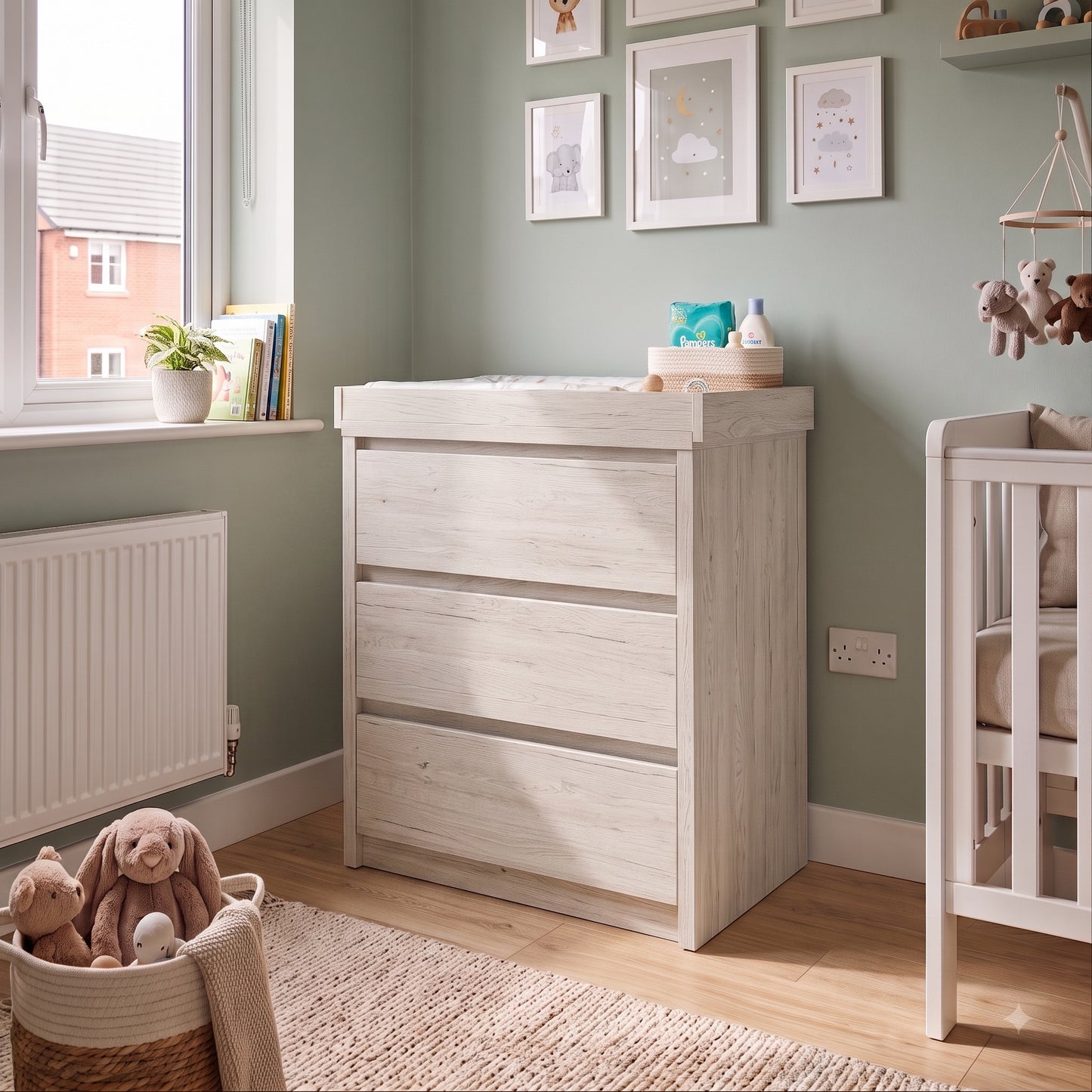 Shefa Kids Changing unit Basic line 880, white Craft Oak