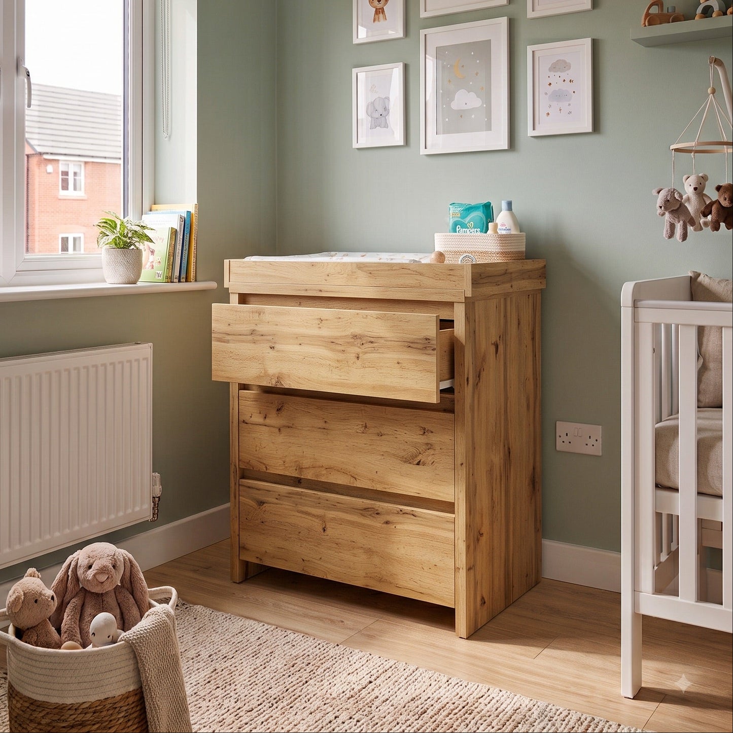 Shefa Kids Changing unit Basic line 880, Cremona Oak