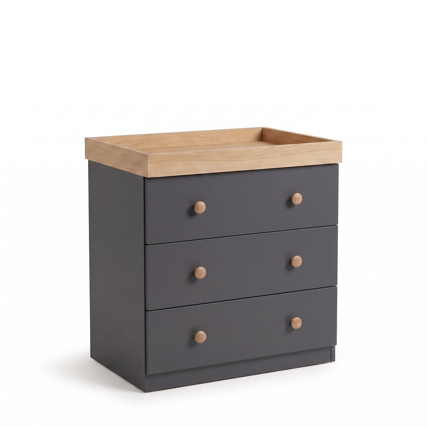 Shefa Kids Changing Dresser Design line 888 Graphite - Cremona Oak