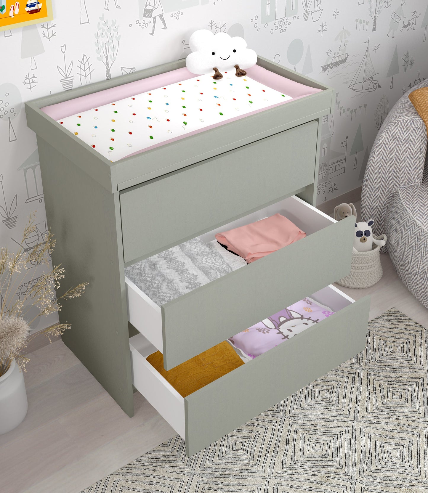 Shefa Kids Changing unit Basic line 880, grey
