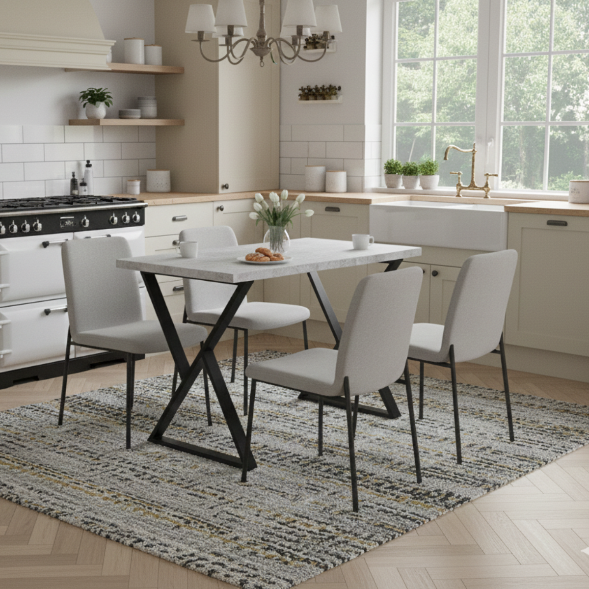 Dining table Shefa Line Chicago 120 Concrete Grey