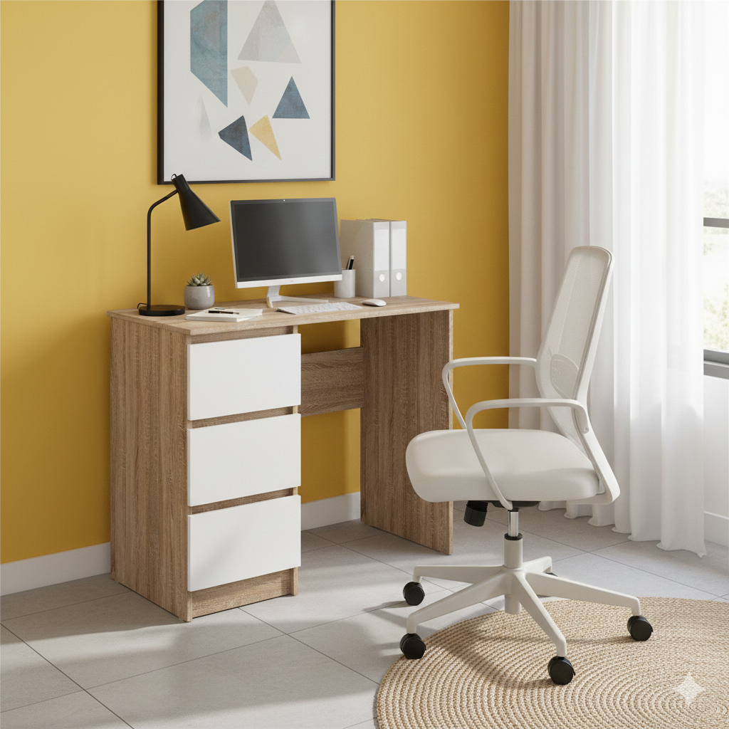 Computer desk Shefa Line Cina Sonoma oak-White