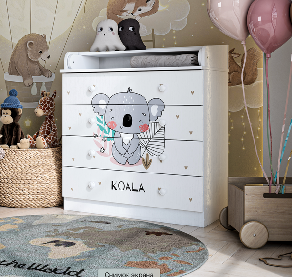 Shefa Kids Changing dresser Design line 800, Coala, white – Shefa Line ...