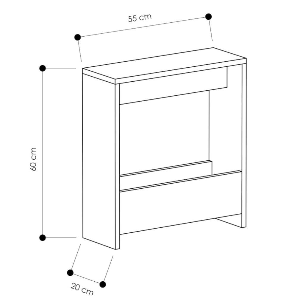 Slim Side Table Shefa Line Focus 55 Grey