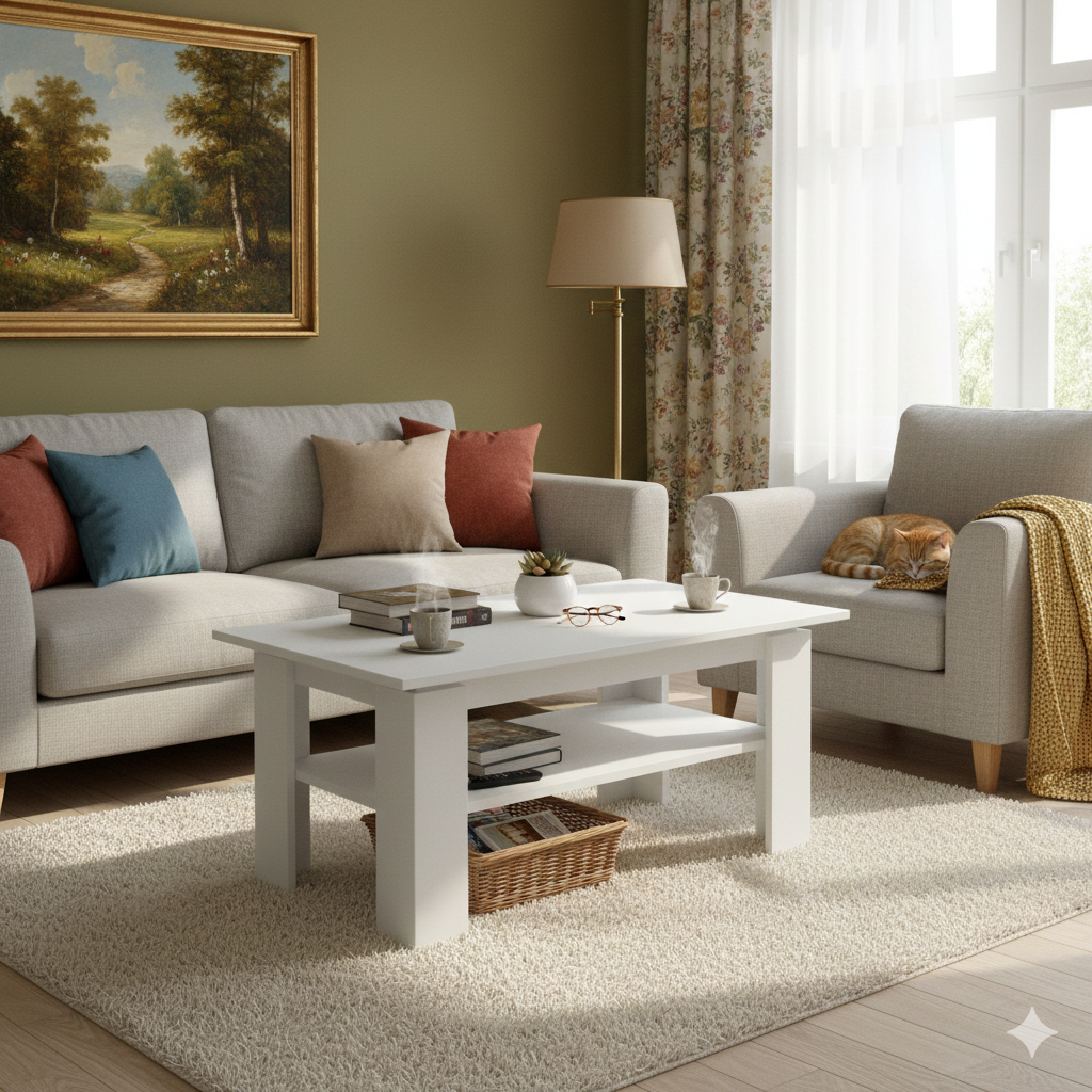 Coffee table Shefa Line Element 900 White